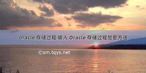 oracle 存储过程 输入 Oracle 存储过程加密方法