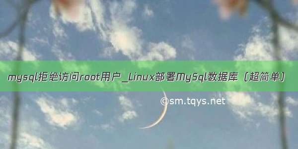 mysql拒绝访问root用户_Linux部署MySql数据库（超简单）