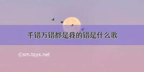 千错万错都是我的错是什么歌