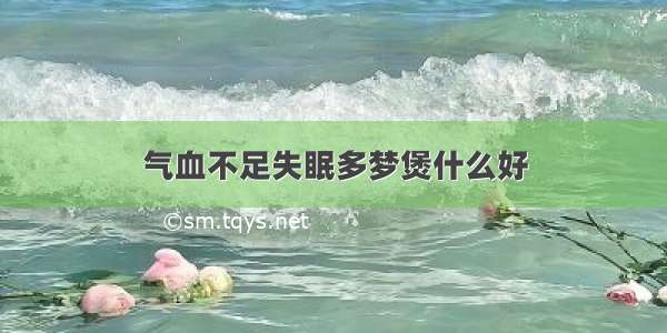 气血不足失眠多梦煲什么好