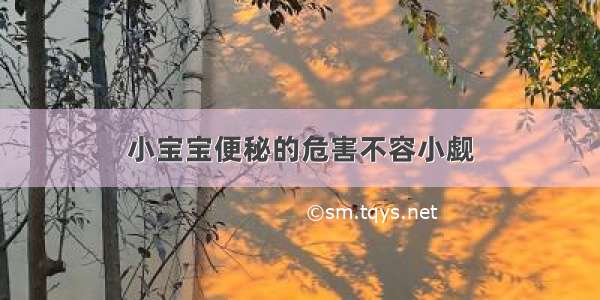 小宝宝便秘的危害不容小觑