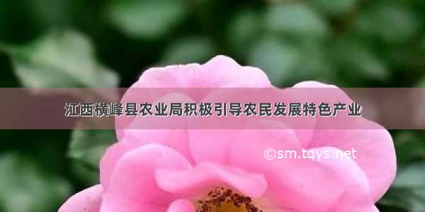 江西横峰县农业局积极引导农民发展特色产业