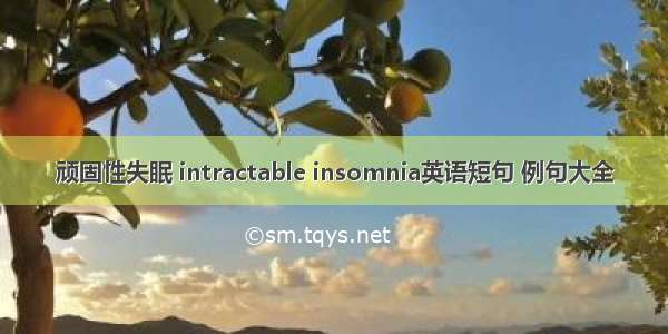 顽固性失眠 intractable insomnia英语短句 例句大全