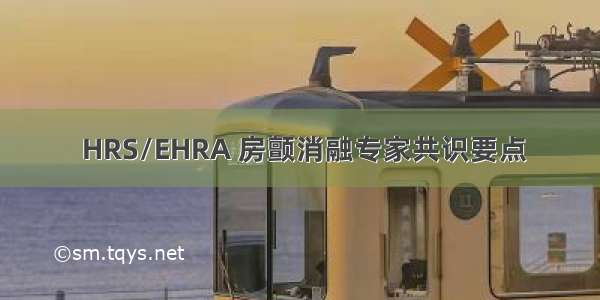  HRS/EHRA 房颤消融专家共识要点