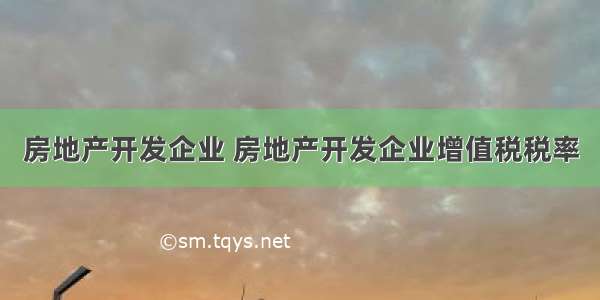 房地产开发企业 房地产开发企业增值税税率