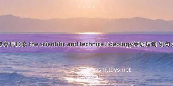 科技意识形态 the scientific and technical ideology英语短句 例句大全