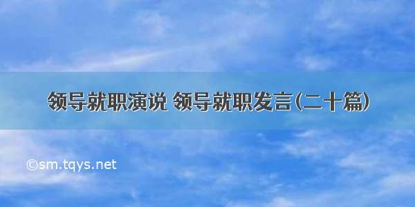 领导就职演说 领导就职发言(二十篇)