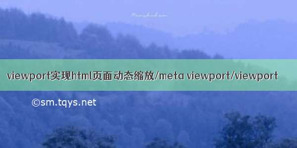viewport实现html页面动态缩放/meta viewport/viewport