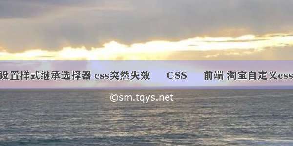 css 设置样式继承选择器 css突然失效 – CSS – 前端 淘宝自定义css代码