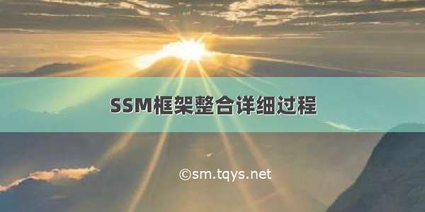 SSM框架整合详细过程