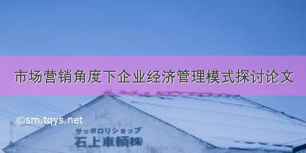 市场营销角度下企业经济管理模式探讨论文