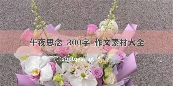 午夜思念_300字_作文素材大全