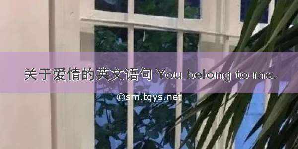 关于爱情的英文语句 You belong to me.