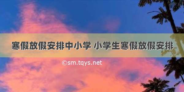 寒假放假安排中小学 小学生寒假放假安排