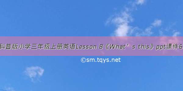 科普版小学三年级上册英语Lesson 8《What’s this》ppt课件6