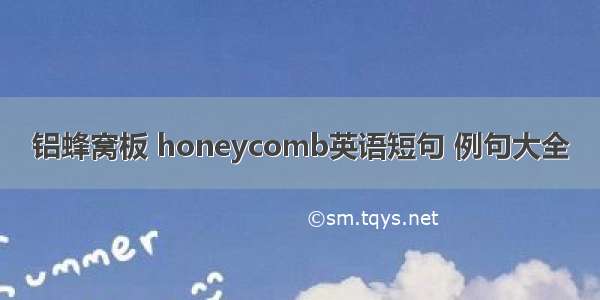 铝蜂窝板 honeycomb英语短句 例句大全