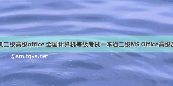 计算机二级高级office 全国计算机等级考试一本通二级MS Office高级应用...