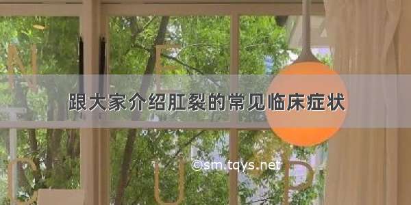 跟大家介绍肛裂的常见临床症状