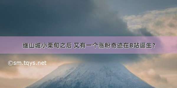 继山城小栗旬之后 又有一个涨粉奇迹在B站诞生？