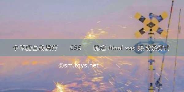 中不能自动换行 – CSS – 前端 html css 滚动条样式