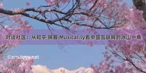 对谈社区：从知乎 映客 Musical.ly看中国互联网的冰山一角