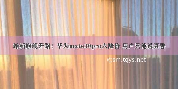 给新旗舰开路！华为mate30pro大降价 用户只能说真香