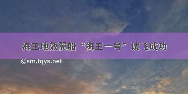 海王地效翼船“海王一号”试飞成功