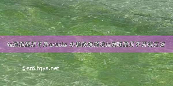 ie浏览器打不开oracle 小编教你解决ie浏览器打不开的方法