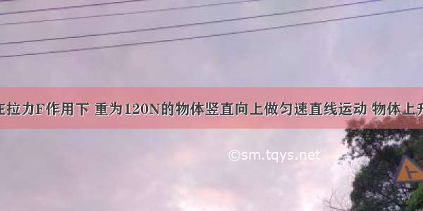 如图所示 在拉力F作用下 重为120N的物体竖直向上做匀速直线运动 物体上升的速度为0