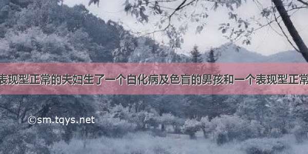 单选题一对表现型正常的夫妇生了一个白化病及色盲的男孩和一个表现型正常的女孩 这女