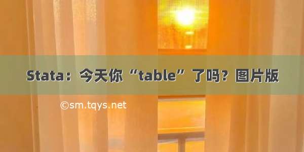 Stata：今天你 “table” 了吗？图片版