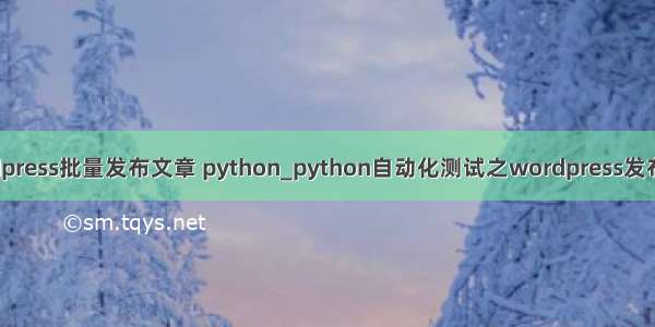 wordpress批量发布文章 python_python自动化测试之wordpress发布文章