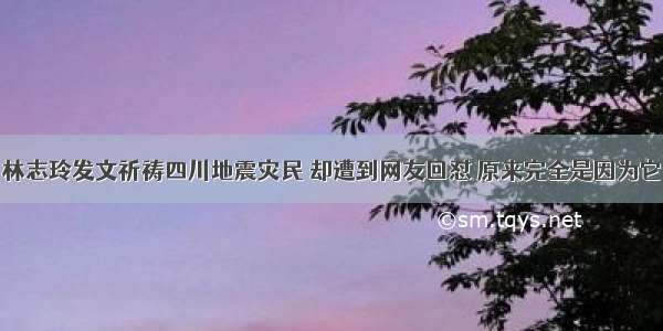林志玲发文祈祷四川地震灾民 却遭到网友回怼 原来完全是因为它