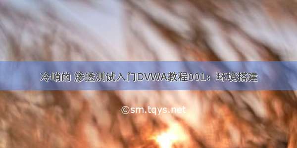 冷峭的 渗透测试入门DVWA教程001：环境搭建