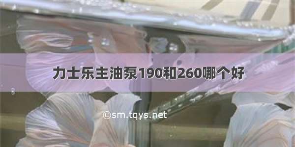 力士乐主油泵190和260哪个好