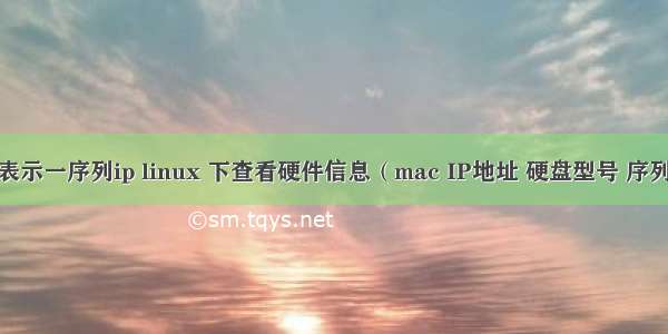 linux表示一序列ip linux 下查看硬件信息（mac IP地址 硬盘型号 序列号等）