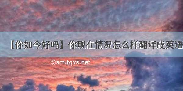 【你如今好吗】你现在情况怎么样翻译成英语