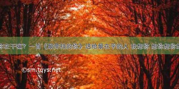 亲爱的 你在干嘛？一首《最牵挂的你》送给最在乎的人 我想你 想你想你想你想你！