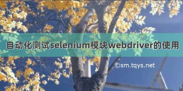 自动化测试selenium模块webdriver的使用