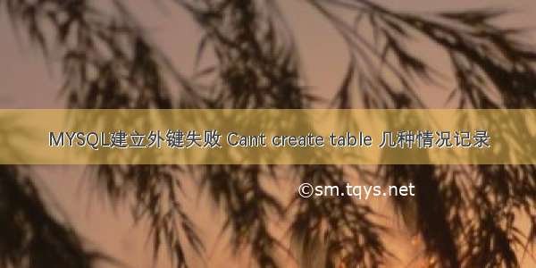 MYSQL建立外键失败 Cant create table 几种情况记录