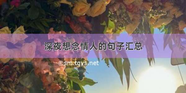 深夜想念情人的句子汇总