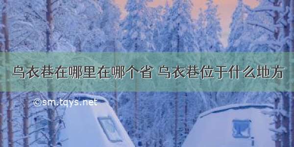 乌衣巷在哪里在哪个省 乌衣巷位于什么地方