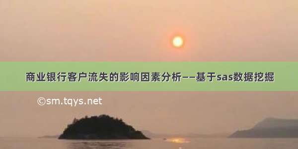 商业银行客户流失的影响因素分析——基于sas数据挖掘