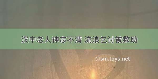 汉中老人神志不清 流浪乞讨被救助