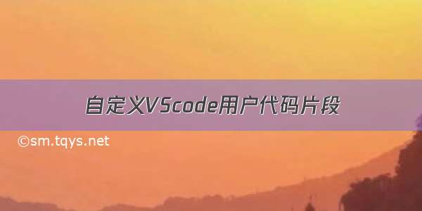 自定义VScode用户代码片段