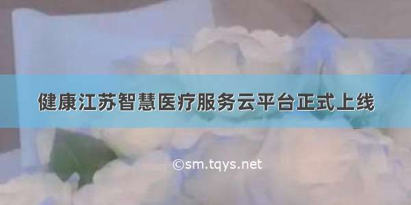 健康江苏智慧医疗服务云平台正式上线