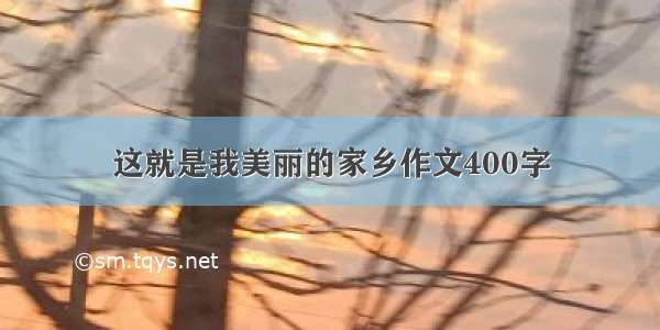 这就是我美丽的家乡作文400字