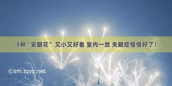 5种“安眠花” 又小又好看 室内一放 失眠症慢慢好了！