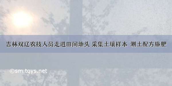 吉林双辽农技人员走进田间地头 采集土壤样本　测土配方施肥