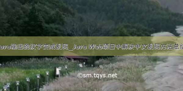 java输出的汉字变成乱码_Java Web项目中解决中文乱码方法总结